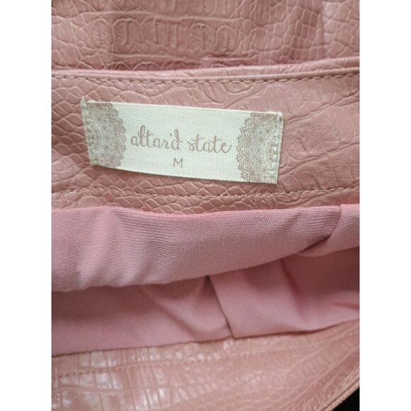 Altard State Womens Crocodile Embossed Faux Leather Mini Skirt Pink Size M - Picture 8 of 8